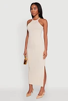 Womens High Neck Maxi Tank Dress,