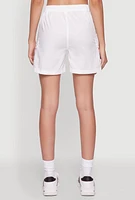 Womens Trendy High Waisted Cargo Shorts, White, Size L