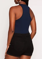 Womens Basic Scoop Neck Racerback Tank Bodysuit,