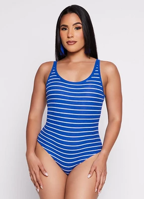 Womens Striped Tank Bodysuit,