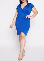 Womens Plus Tulip Hem Midi Dress,