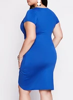 Womens Plus Tulip Hem Midi Dress,