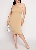 Womens Plus Basic Midi Tube Dress, 2X