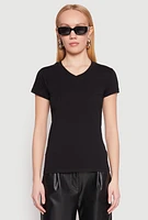 Womens V Neck Short Sleeve Tee,