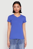 Womens V Neck Short Sleeve Tee,