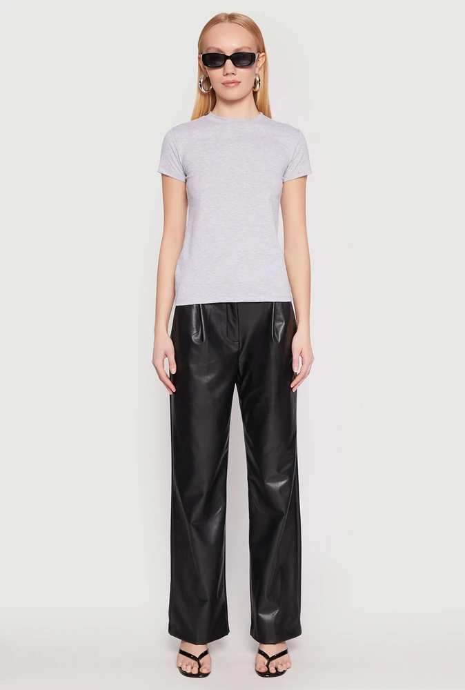 Womens High Neck Short Sleeve Tee,