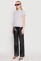 Womens High Neck Short Sleeve Tee,