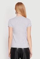 Womens High Neck Short Sleeve Tee,