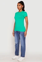 Womens High Neck Short Sleeve Tee,