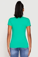 Womens High Neck Short Sleeve Tee,
