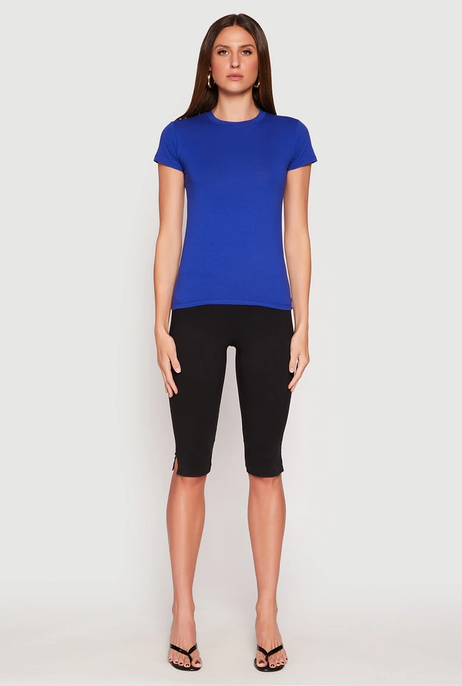 Womens High Neck Short Sleeve Tee,