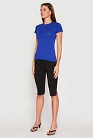 Womens High Neck Short Sleeve Tee,