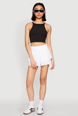 Womens Daisy High Neck Cropped Tank Top,