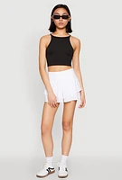 Womens Daisy High Neck Cropped Tank Top,
