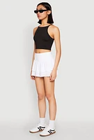 Womens Daisy High Neck Cropped Tank Top,