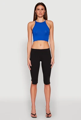 Womens Daisy High Neck Cropped Tank Top,