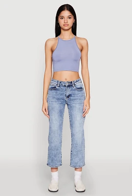 Womens Daisy High Neck Cropped Tank Top,
