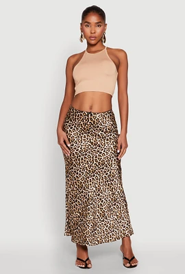 Womens Daisy High Neck Cropped Tank Top,
