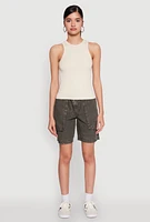 Womens Seamless Rib Knit Crew Neck Tank Top,