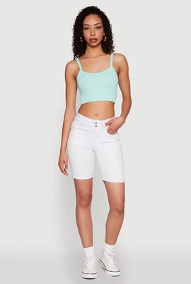 Womens Seamless Ribbed Knit Cropped Cami,