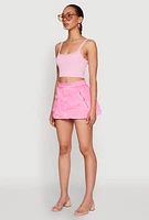 Womens Seamless Ribbed Knit Cropped Cami,