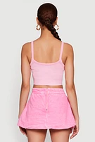 Womens Seamless Ribbed Knit Cropped Cami,