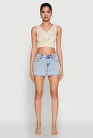 Womens Seamless Laser Cut Cropped Tank Top,