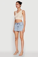Womens Seamless Laser Cut Cropped Tank Top,