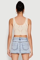 Womens Seamless Laser Cut Cropped Tank Top,