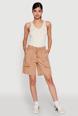 Womens Seamless Ribbed Knit V Neck Tank Top,