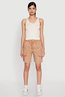 Womens Seamless Ribbed Knit V Neck Tank Top,