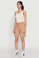 Womens Seamless Ribbed Knit V Neck Tank Top,