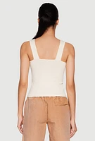 Womens Seamless Ribbed Knit V Neck Tank Top,