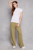Womens Basic Short Sleeve Tee, White, Size S-M