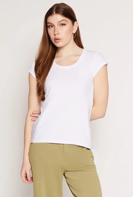 Womens Short Sleeve Scoop Neck T Shirt, White,