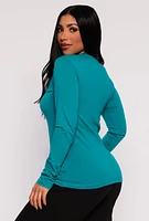 Womens V Neck Long Sleeve T Shirt,