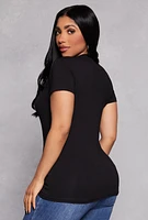 Womens Short Sleeve V Neck Tee,