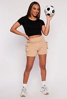 Womens Seamless Crew Neck Crop Top,