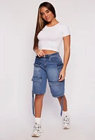 Womens Seamless Crew Neck Crop Top, White, Size L-XL