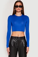 Womens Daisy Long Sleeve High Neck Crop Top,