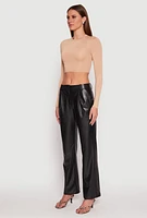 Womens Daisy Long Sleeve High Neck Crop Top,