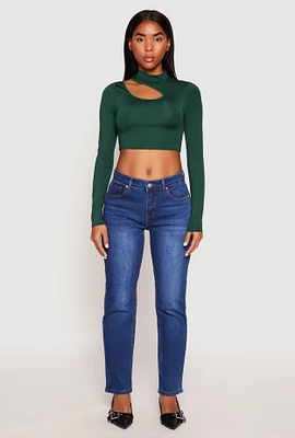 Womens Daisy Keyhole Shoulder Crop Top,