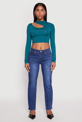 Womens Daisy Keyhole Shoulder Crop Top,