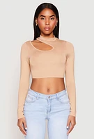 Womens Daisy Keyhole Shoulder Crop Top,