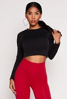Womens Seamless Long Sleeve Crop Top, M-L