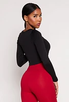 Womens Seamless Long Sleeve Crop Top, M-L