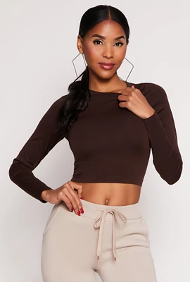 Womens Seamless Long Sleeve Crop Top,