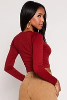 Womens Seamless Long Sleeve Crop Top, M-L