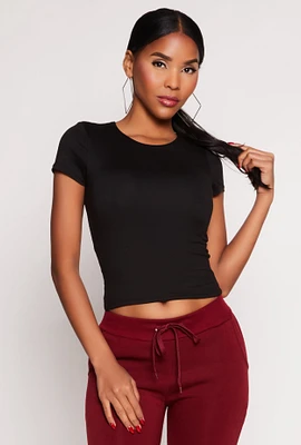 Womens Short Sleeve Crew Neck Top,
