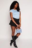 Womens Short Sleeve Crew Neck Top,